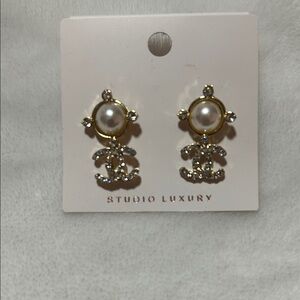 Gold and Silver Pearl Earrings
